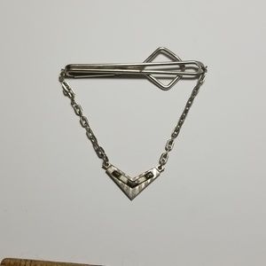 VINTAGE SWANK TIE CLIP SILVER TONE art deco SIGNED